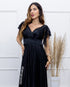 VESTIDO DE MANGUINHA SAIA PLISSADA